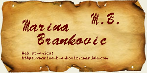 Marina Branković vizit kartica